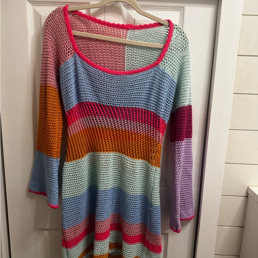 Colorful Crochet Knit coverup